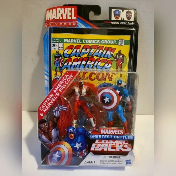 Hasbro Marvel Universe Marvel's Greatest Battles Comic Packs Captain America & Marvel's Falcon Pack